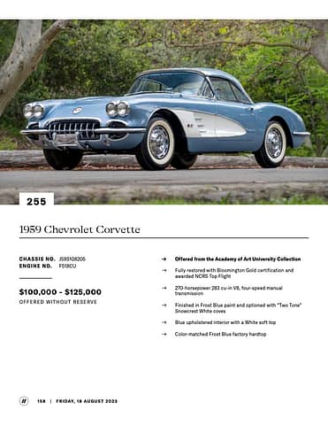 Jet Center 2023 - 1959 Chevrolet Corvette Jet Center 2023 - 1959 Chevrolet Corvette