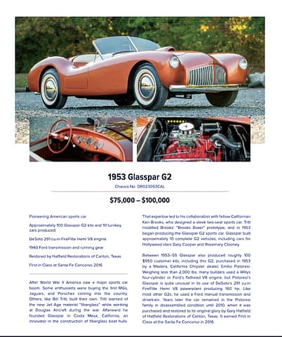 Auction: 1953 Glasspar G2 and 1958 Pontiac Star Chief 1953 Glasspar G2 1958 Pontiac Star Chief